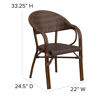 Milano Series Cocoa Rattan Restaurant Patio Chair with Bamboo-Aluminum Frame SDA-AD642003R-1-GG