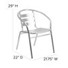 Lila Commercial Aluminum Indoor-Outdoor Restaurant Stack Chair with Triple Slat Back and Arms TLH-017B-GG