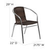 Lila Commercial Aluminum and Dark Brown Rattan Indoor-Outdoor Restaurant Stack Chair TLH-020-GG