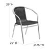 Lila Commercial Aluminum and Black Rattan Indoor-Outdoor Restaurant Stack Chair TLH-020-BK-GG