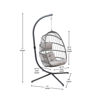 Cleo Patio Hanging Egg Chair, Wicker Hammock with Soft Seat Cushions & Swing Stand, Indoor/Outdoor Gray Frame-Gray Cushions SDA-AD608001-GY-GG