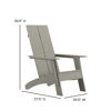 Set of 2 Sawyer Modern All-Weather Poly Resin Wood Adirondack Chairs with Foot Rests in Gray 2-JJ-C14509-14309-GY-GG