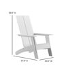 Set of 2 Sawyer Modern All-Weather Poly Resin Wood Adirondack Chairs with Foot Rests in White  2-JJ-C14509-14309-WH-GG