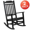 Set of 2 Winston All-Weather Rocking Chair in Black Faux Wood 2-JJ-C14703-BK-GG