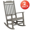 Set of 2 Winston All-Weather Rocking Chair in Gray Faux Wood 2-JJ-C14703-GY-GG