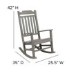 Set of 2 Winston All-Weather Rocking Chair in Gray Faux Wood 2-JJ-C14703-GY-GG