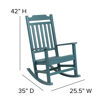 Set of 2 Winston All-Weather Rocking Chair in Teal Faux Wood 2-JJ-C14703-TL-GG