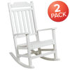 Set of 2 Winston All-Weather Rocking Chair in White Faux Wood   2-JJ-C14703-WH-GG