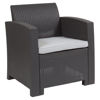 Seneca Dark Gray Faux Rattan Chair with All-Weather Seneca Light Gray Cushion DAD-SF2-1-DKGY-GG
