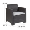 Seneca Dark Gray Faux Rattan Chair with All-Weather Seneca Light Gray Cushion DAD-SF2-1-DKGY-GG