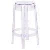 25.75'' High Transparent Counter Height Stool FH-118-APC1-GG