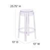 25.75'' High Transparent Counter Height Stool FH-118-APC1-GG