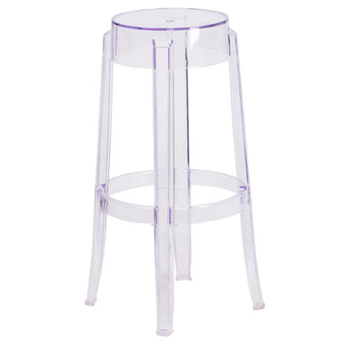 29.75'' High Transparent Barstool FH-118-APC2-GG