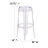 29.75'' High Transparent Barstool FH-118-APC2-GG