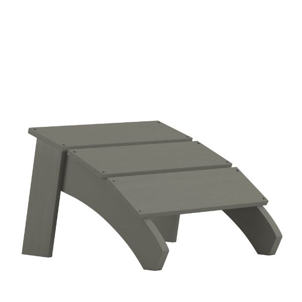Sawyer Modern All-Weather Poly Resin Wood Adirondack Ottoman Foot Rest in Gray JJ-C14309-GY-GG