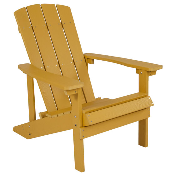 Charlestown All-Weather Poly Resin Wood Adirondack Chair in Yellow JJ-C14501-YLW-GG