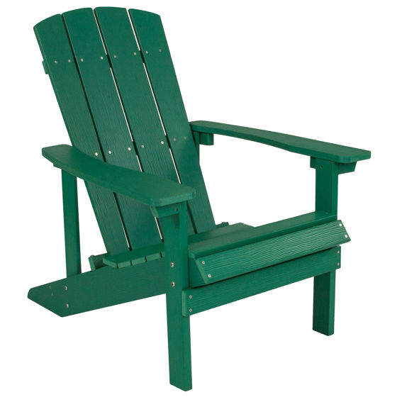 Charlestown All-Weather Poly Resin Wood Adirondack Chair in Green JJ-C14501-GRN-GG