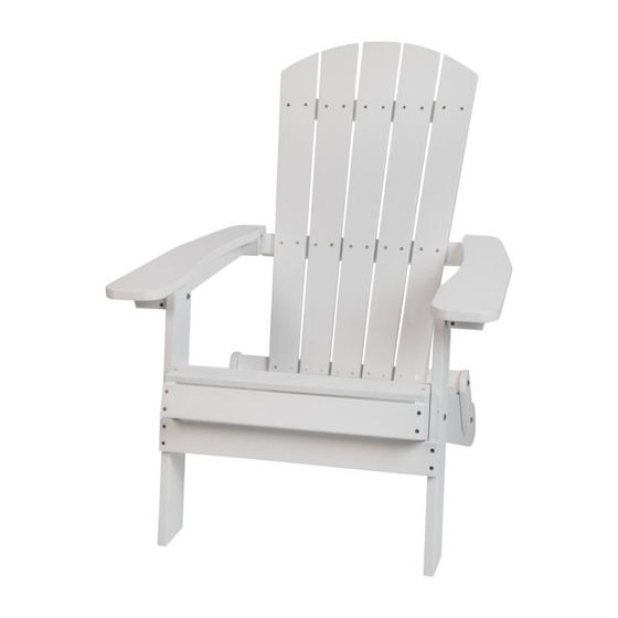 Charlestown All-Weather Poly Resin Indoor/Outdoor Folding Adirondack Chair in White JJ-C14505-WH-GG