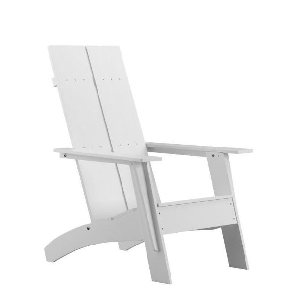 Sawyer Modern All-Weather Poly Resin Wood Adirondack Chair in White  JJ-C14509-WH-GG