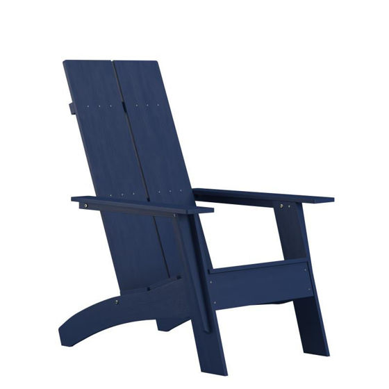 Sawyer Modern All-Weather Poly Resin Wood Adirondack Chair in Navy JJ-C14509-NV-GG