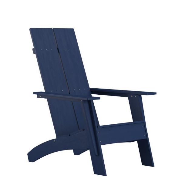 Sawyer Modern All-Weather Poly Resin Wood Adirondack Chair in Navy JJ-C14509-NV-GG
