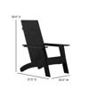 Sawyer Modern All-Weather Poly Resin Wood Adirondack Chair with Foot Rest in Black JJ-C14509-14309-BK-GG 