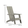 Sawyer Modern All-Weather Poly Resin Wood Adirondack Chair with Foot Rest in Gray JJ-C14509-14309-GY-GG