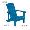 3 Piece Charlestown Blue Poly Resin Wood Adirondack Chair Set with Fire Pit - Star and Moon Fire Pit with Mesh Cover JJ-C145012-32D-BLU-GG