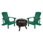 3 Piece Charlestown Green Poly Resin Wood Adirondack Chair Set with Fire Pit - Star and Moon Fire Pit with Mesh Cover JJ-C145012-32D-GRN-GG 3 Piece Charlestown Green Poly Resin Wood Adirondack Chair Set with Fire Pit - Star and Moon Fire Pit with Mesh Cover JJ-C145012-32D-GRN-GG