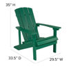 5 Piece Charlestown Green Poly Resin Wood Adirondack Chair Set with Fire Pit - Star and Moon Fire Pit with Mesh Cover JJ-C145014-32D-GRN-GG