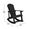 Savannah All-Weather Poly Resin Wood Adirondack Rocking Chair with Rust Resistant Stainless Steel Hardware in Black JJ-C14705-BK-GG 