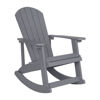 Savannah All-Weather Poly Resin Wood Adirondack Rocking Chair with Rust Resistant Stainless Steel Hardware in Gray JJ-C14705-GY-GG