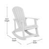 Savannah All-Weather Poly Resin Wood Adirondack Rocking Chair with Rust Resistant Stainless Steel Hardware in White - Set of 2 JJ-C14705-WH-2-GG 