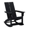 Finn Modern All-Weather 2-Slat Poly Resin Wood Rocking Adirondack Chair with Rust Resistant Stainless Steel Hardware in Black  JJ-C14709-BK-GG