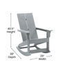 Finn Modern All-Weather 2-Slat Poly Resin Rocking Adirondack Chair with Rust Resistant Stainless Steel Hardware in Gray - Set of2 JJ-C14709-GY-2-GG