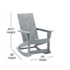 Finn Modern All-Weather 2-Slat Poly Resin Wood Rocking Adirondack Chair with Rust Resistant Stainless Steel Hardware in Gray JJ-C14709-GY-GG