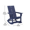 Finn Modern All-Weather 2-Slat Poly Resin Rocking Adirondack Chair with Rust Resistant Stainless Steel Hardware in Navy - Set of2 JJ-C14709-NV-2-GG