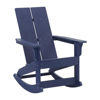 Finn Modern All-Weather 2-Slat Poly Resin Wood Rocking Adirondack Chair with Rust Resistant Stainless Steel Hardware in Navy JJ-C14709-NV-GG