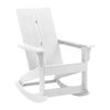 Finn Modern All-Weather 2-Slat Poly Resin Wood Rocking Adirondack Chair with Rust Resistant Stainless Steel Hardware in White JJ-C14709-WH-GG