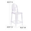 Revna Ghost Counter Stool with Oval Back in Revna Transparent Crystal [OW-Revna GhostBACK-24-GG] OW-GHOSTBACK-24-GG