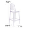 Revna Ghost Barstool with Oval Back in Revna Transparent Crystal [OW-Revna GhostBACK-29-GG] OW-GHOSTBACK-29-GG