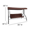 Tellis 3-Seat Outdoor Steel Converting Patio Swing Canopy Hammock with Cushions / Outdoor Swing Bed (Brown) TLH-007-BN-GG