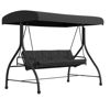 Tellis 3-Seat Outdoor Steel Converting Patio Swing Canopy Hammock with Cushions / Outdoor Swing Bed (Black) TLH-007-BK-GG