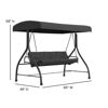 Tellis 3-Seat Outdoor Steel Converting Patio Swing Canopy Hammock with Cushions / Outdoor Swing Bed (Black) TLH-007-BK-GG