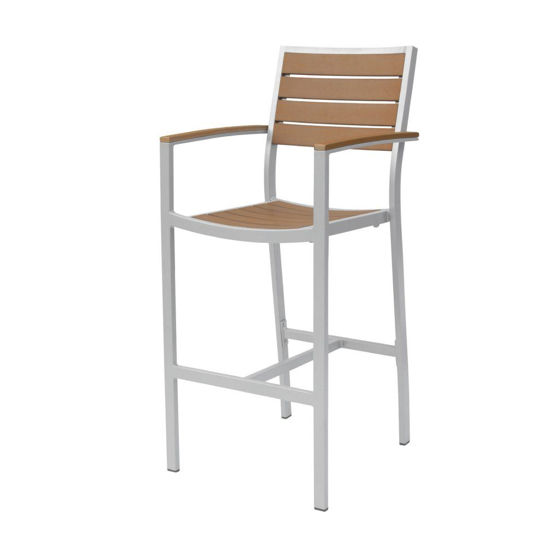 Picture of Napa Bar Arm Chair (Silver & Teak) SC-2405-173
