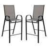 2 Pack Brazos Series Gray Outdoor Barstools with Flex Comfort Material and Metal Frame 2-JJ-092H-GR-GG