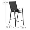 2 Pack Brazos Series Black Outdoor Barstool with Flex Comfort Material and Metal Frame 2-JJ-092H-GG