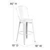 Commercial Grade 30" High Distressed White Metal Indoor-Outdoor Barstool with Back ET-3534-30-WH-GG
