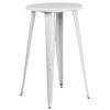 Commercial Grade 24" Round White Metal Indoor-Outdoor Bar Height Table CH-51080-40-WH-GG