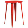 Commercial Grade 30" Round Red Metal Indoor-Outdoor Bar Height Table CH-51090-40-RED-GG